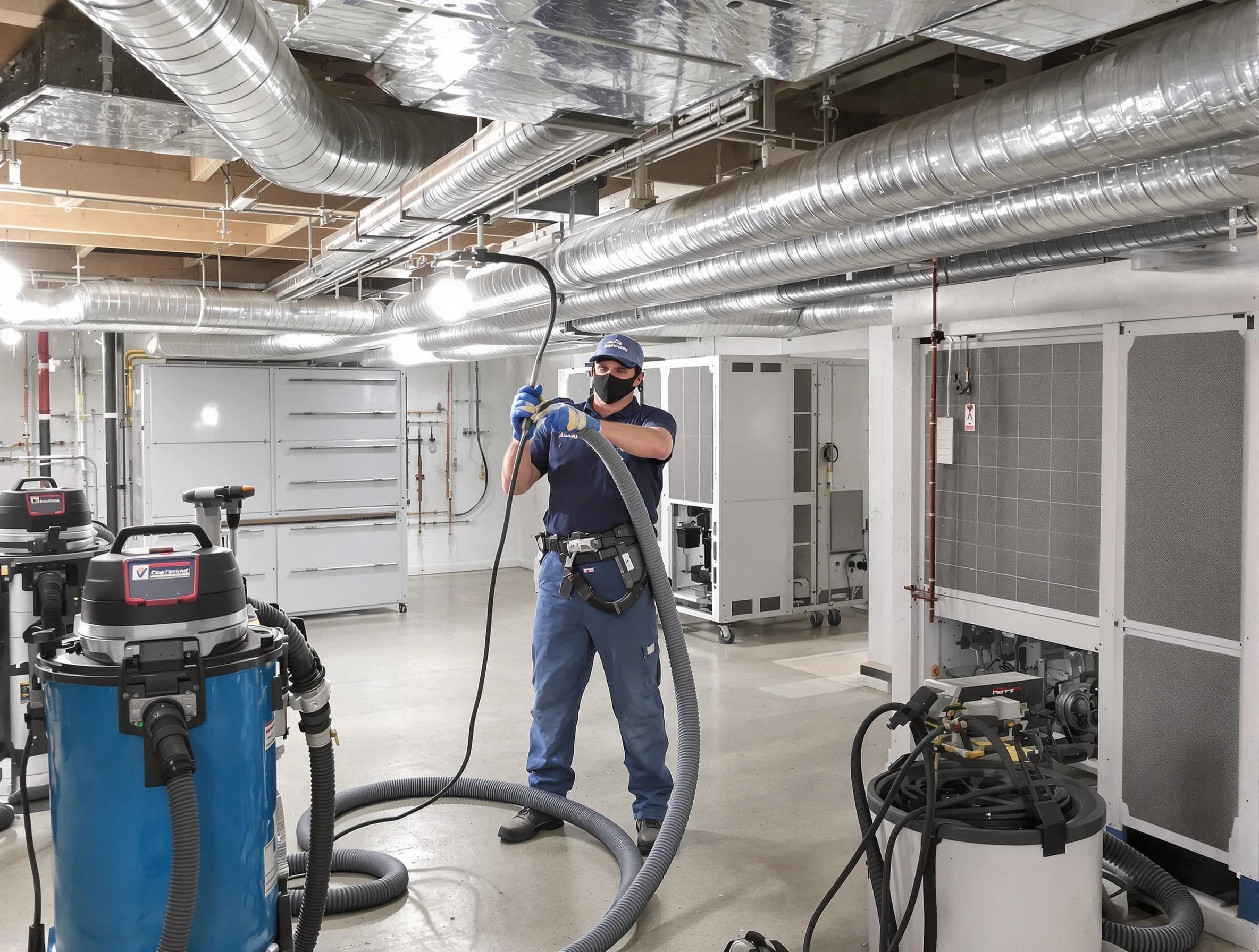 Hemet Air Duct Cleaning specialist performing thorough central air duct cleaning for improved system efficiency in Hemet