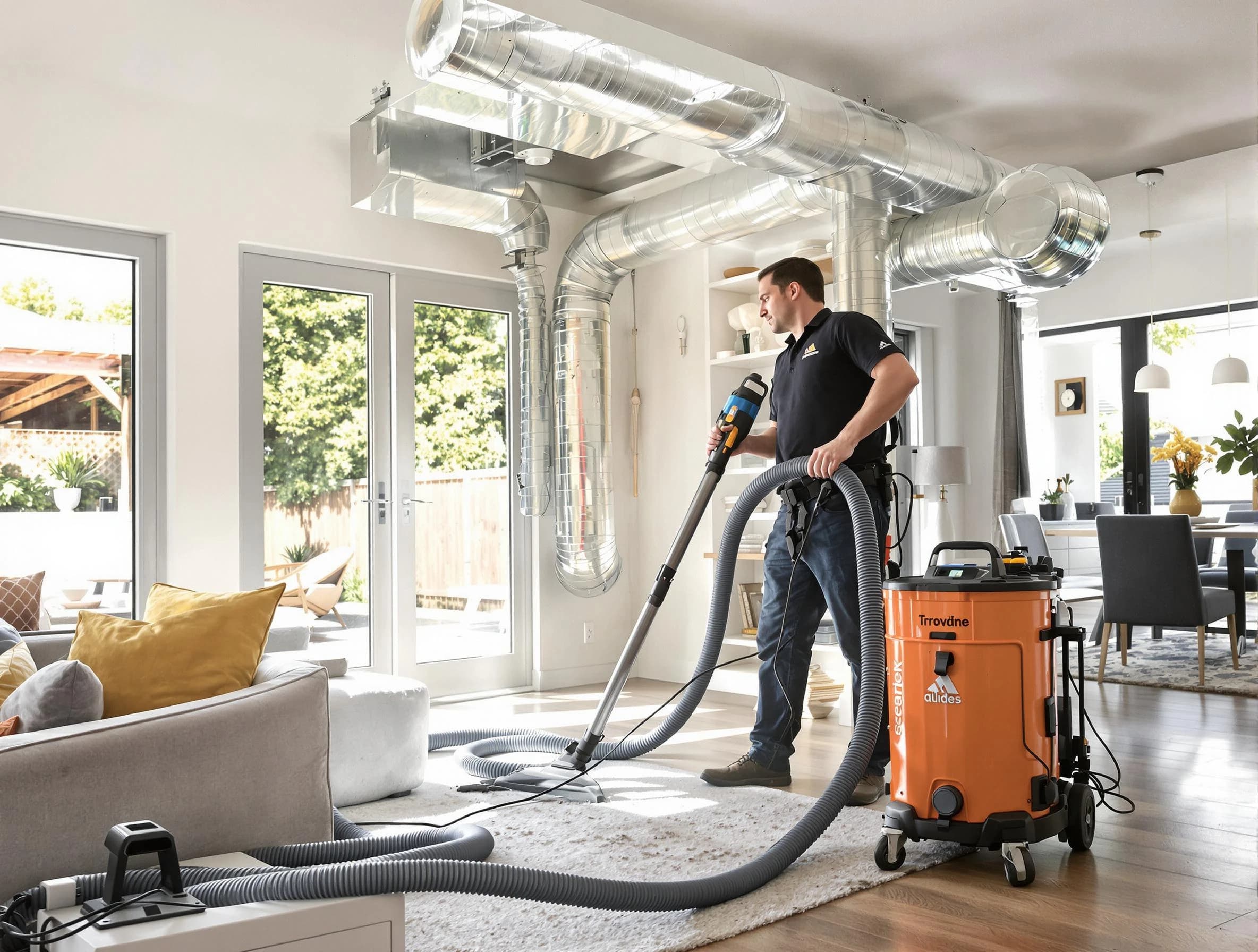 Hemet Air Duct Cleaning specialist performing thorough residential duct cleaning using advanced equipment in Hemet
