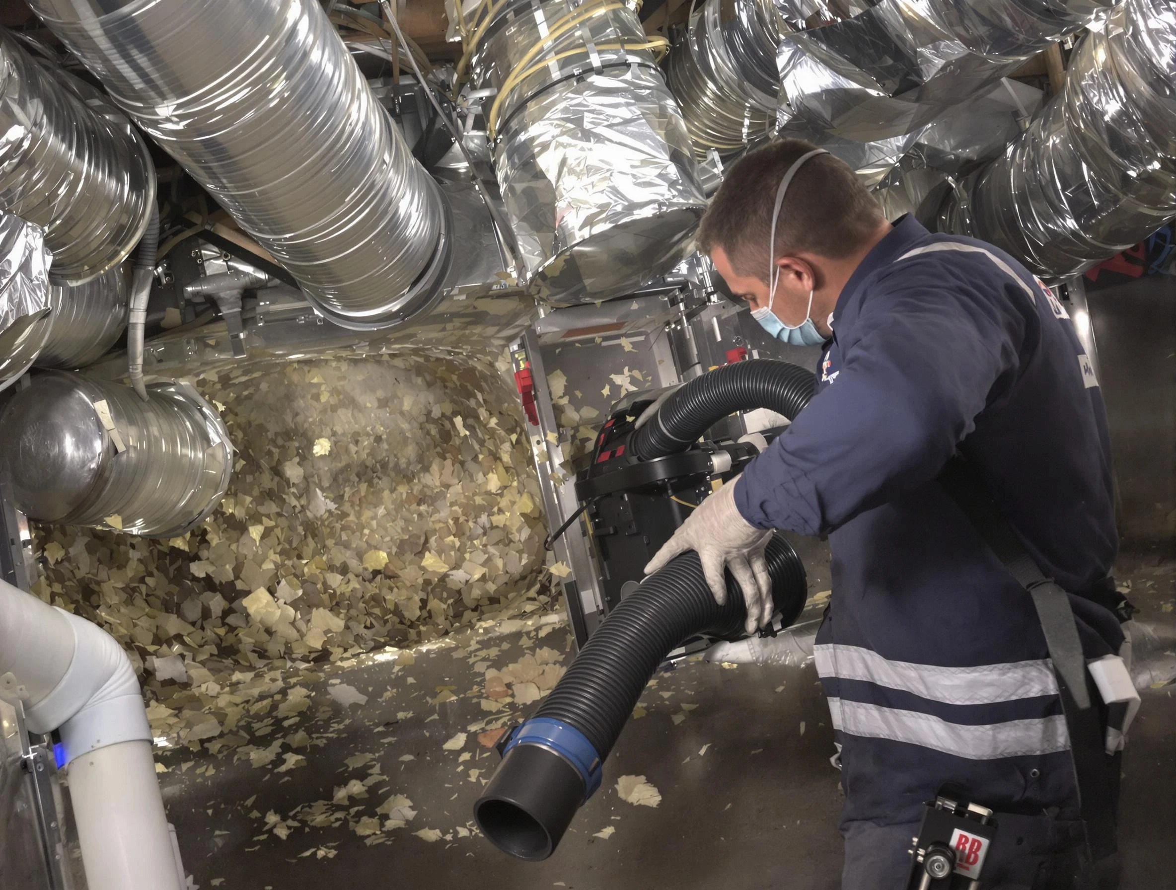 Hemet Air Duct Cleaning specialist operating negative pressure cleaning equipment for thorough duct maintenance in Hemet